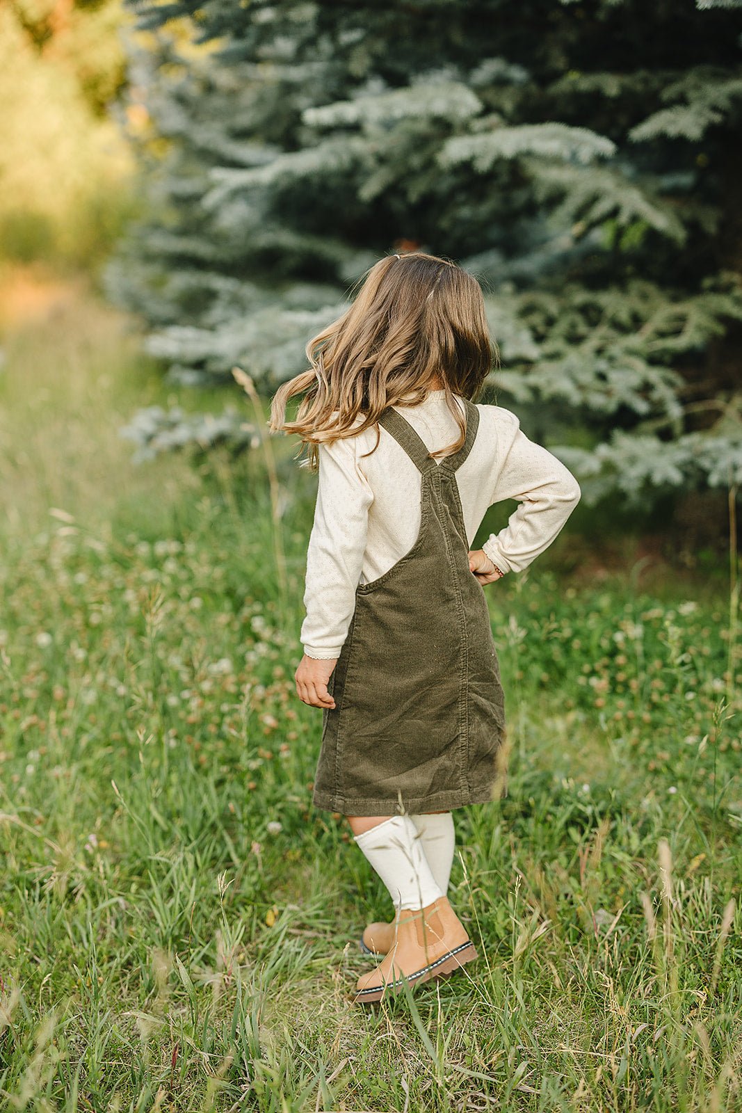 Mebie Baby Green Corduroy Dress for Baby Girls by Mebie Baby Collection - 