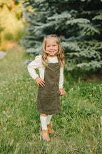 Mebie Baby Green Corduroy Dress for Baby Girls by Mebie Baby Collection - 
