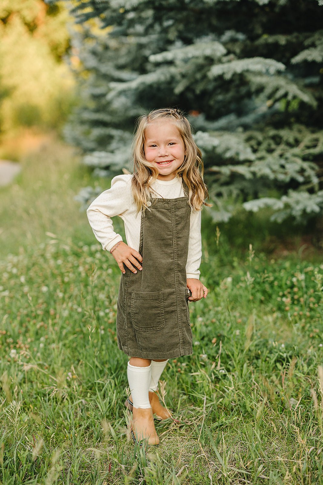 Mebie Baby Green Corduroy Dress for Baby Girls by Mebie Baby Collection - 