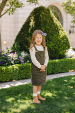 Mebie Baby Green Corduroy Dress for Baby Girls by Mebie Baby Collection - 