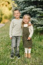 Mebie Baby Green Corduroy Dress for Baby Girls by Mebie Baby Collection - 