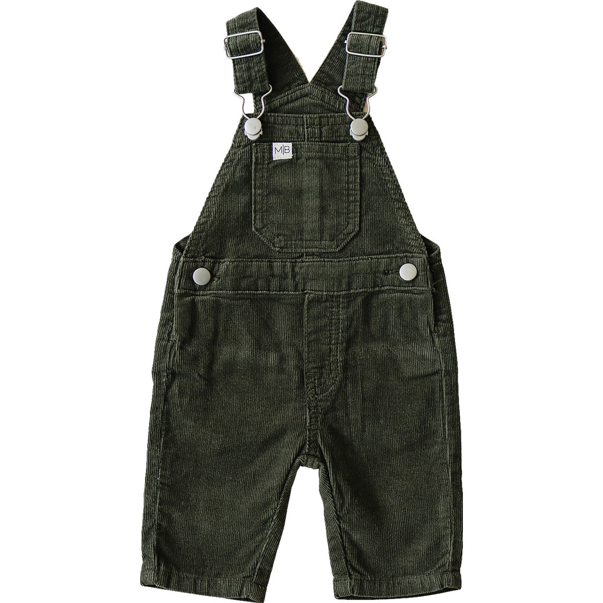 Mebie Baby Green Corduroy Overalls for Babies and Toddlers with Adjustable Straps - 