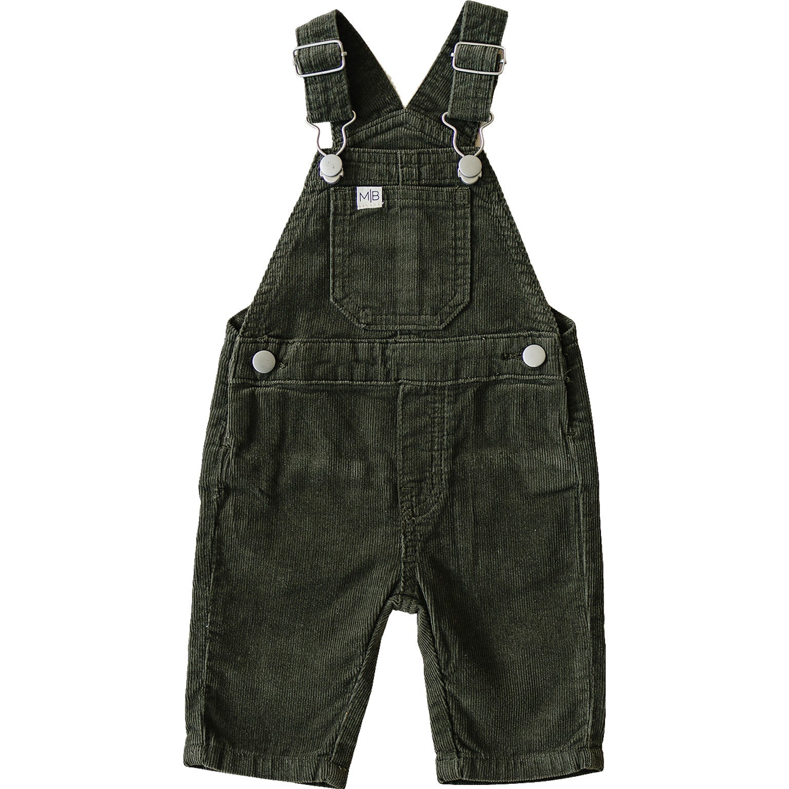 Mebie Baby Green Corduroy Overalls for Babies and Toddlers with Adjustable Straps - 