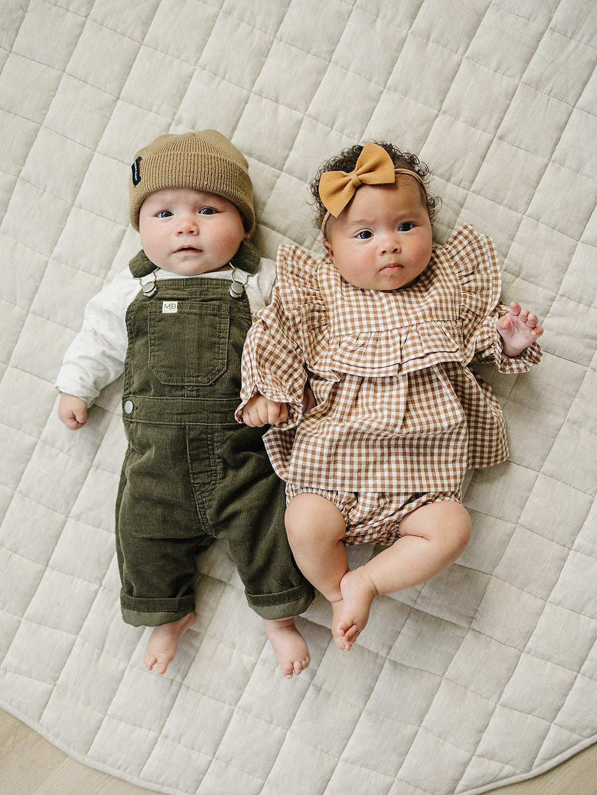 Mebie Baby Green Corduroy Overalls for Babies and Toddlers with Adjustable Straps - 
