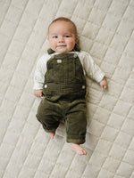 Mebie Baby Green Corduroy Overalls for Babies and Toddlers with Adjustable Straps - 