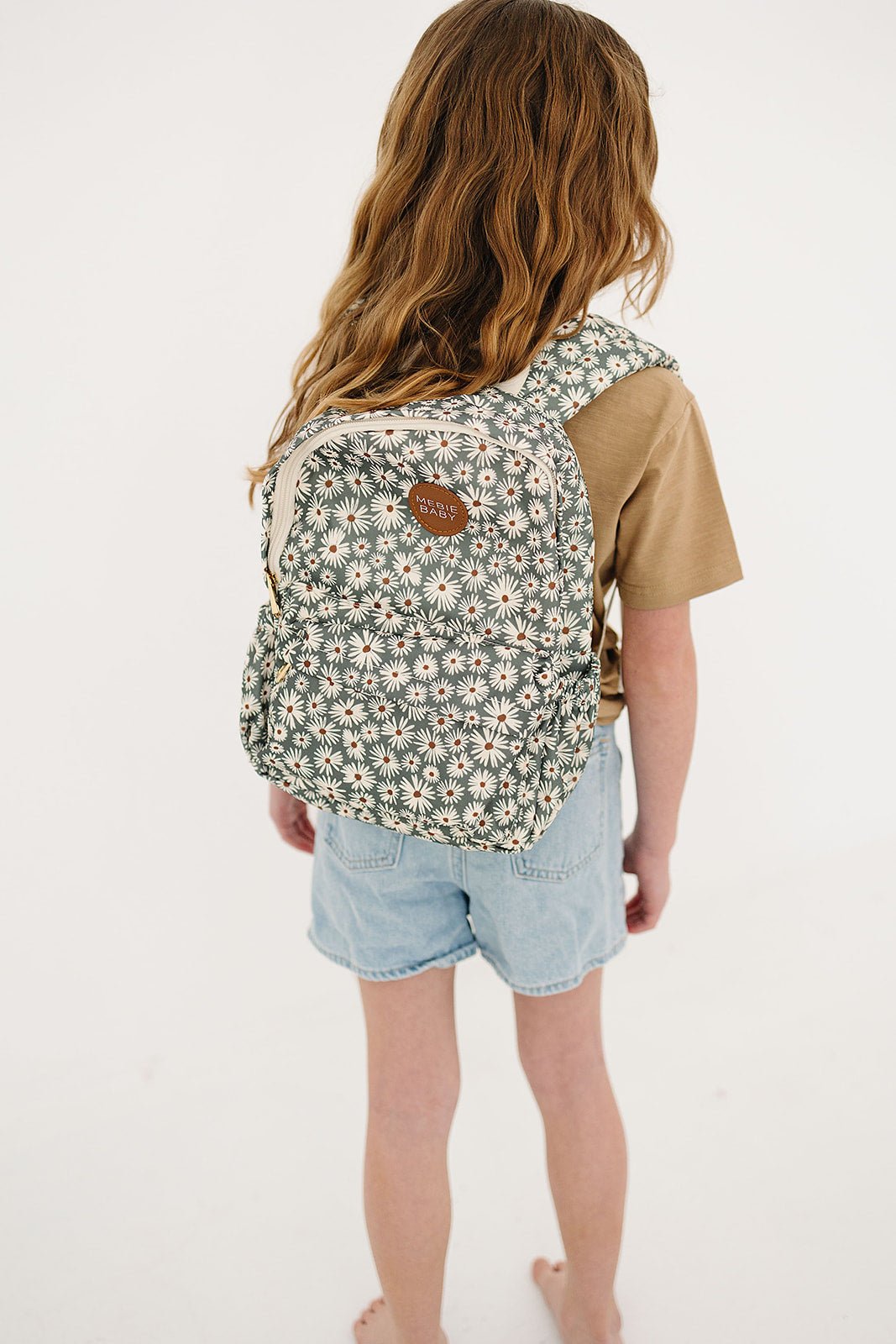 Mebie Baby Green Daisy Mini Backpack - 