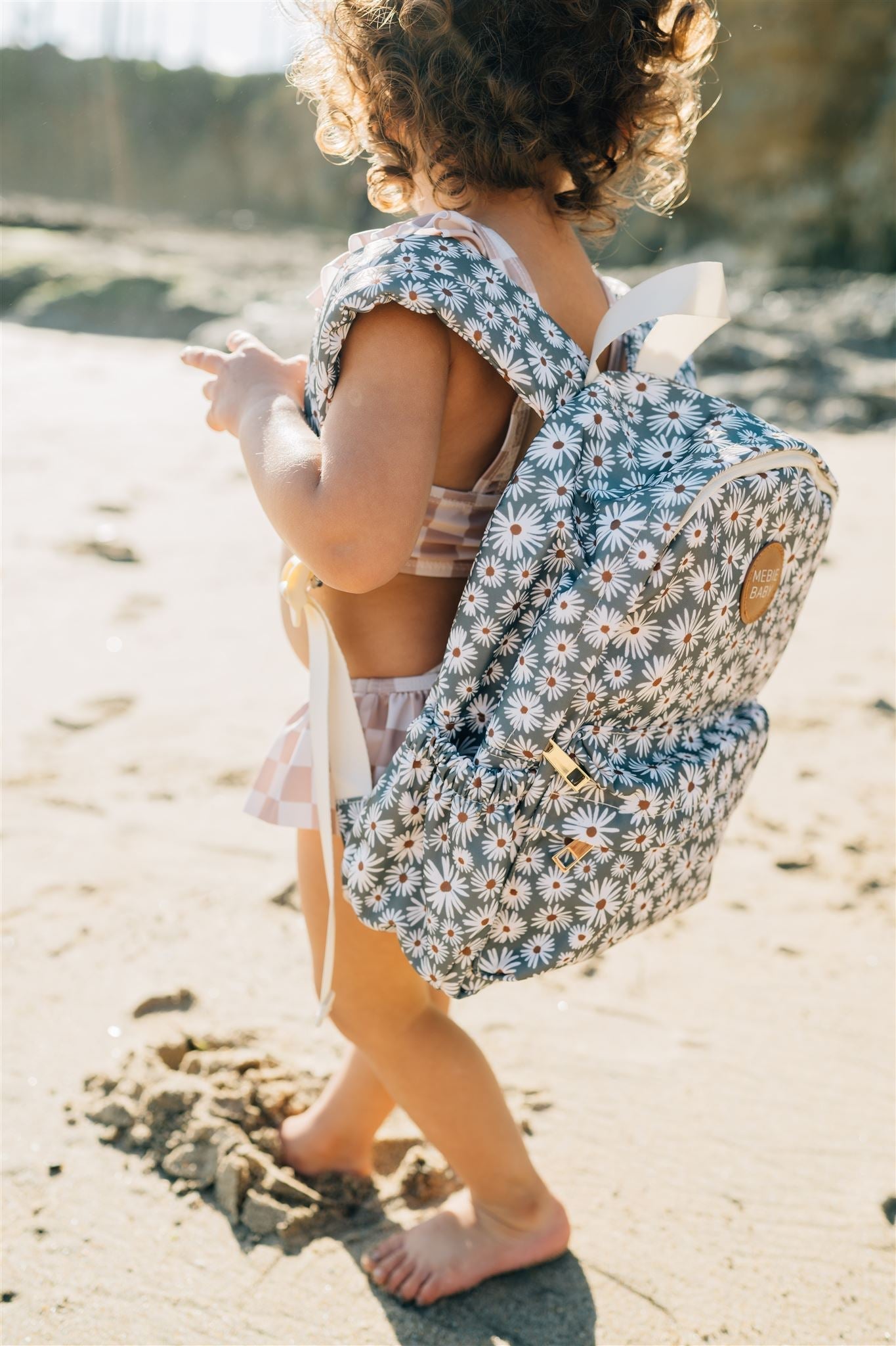 Mebie Baby Green Daisy Mini Backpack - 