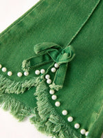 Rylee Faith Designs Green Flared Elastic Jeans for Women Stretch Comfort Fit - Everetts Place Boutique - 