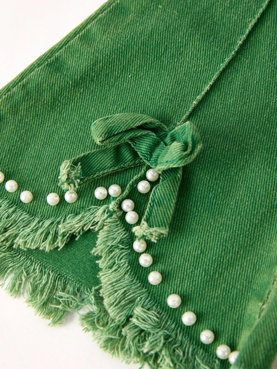 Rylee Faith Designs Green Flared Elastic Jeans for Women Stretch Comfort Fit - Everetts Place Boutique - 