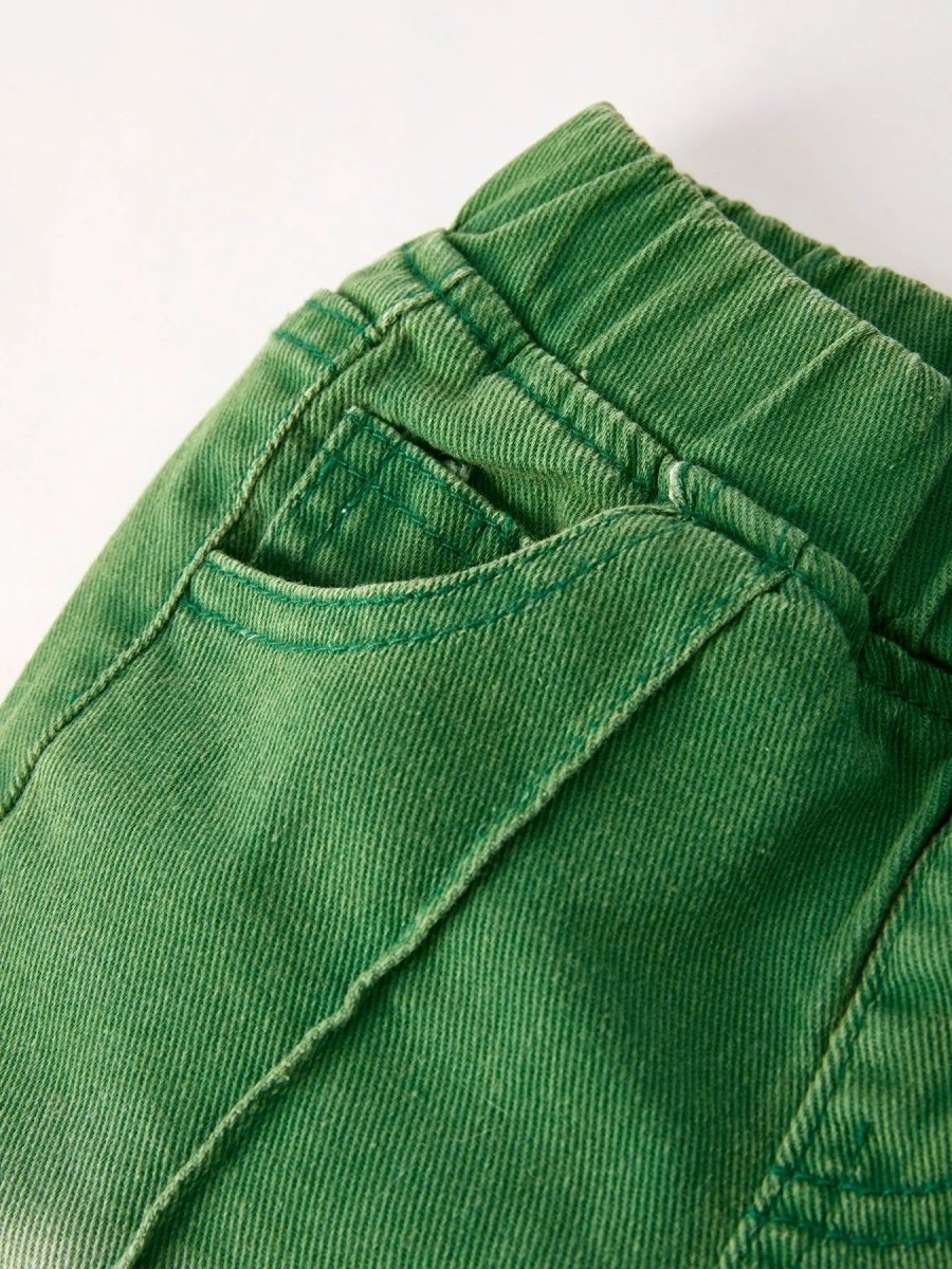Rylee Faith Designs Green Flared Elastic Jeans for Women Stretch Comfort Fit - Everetts Place Boutique - 