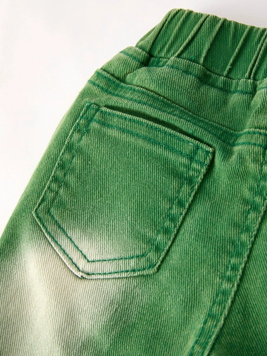 Rylee Faith Designs Green Flared Elastic Jeans for Women Stretch Comfort Fit - Everetts Place Boutique - 