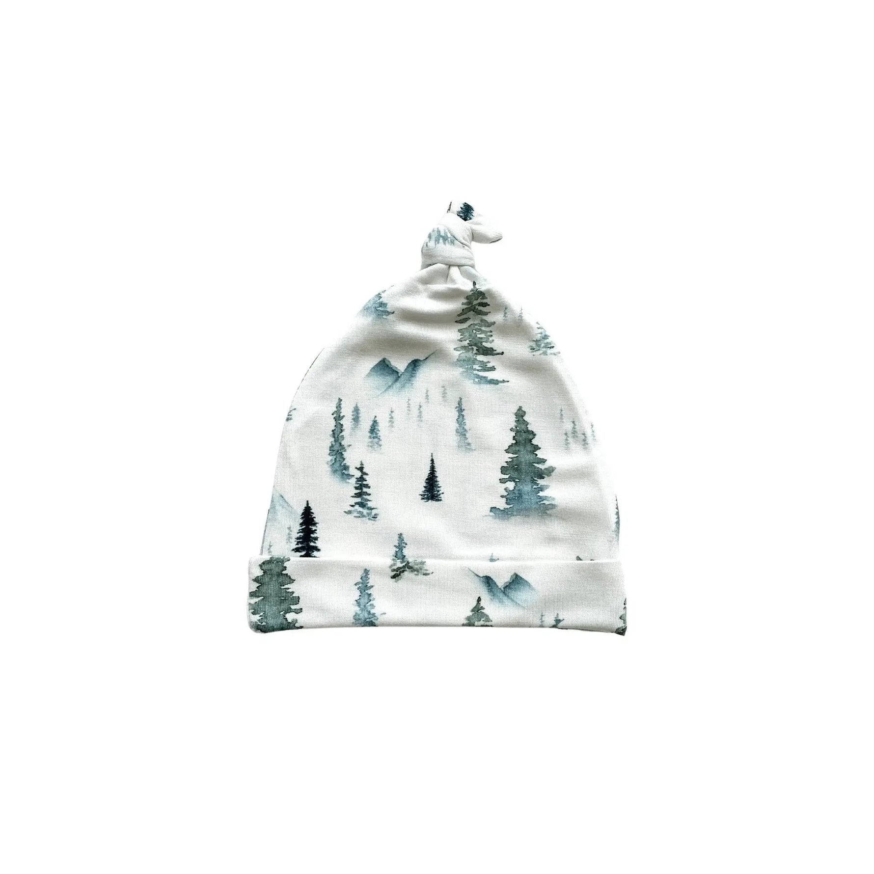 Green Forest Bamboo Baby Knot Hat Newborn Soft Breathable Comfort Harp Angel Boutique 