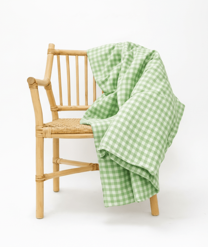 Little Mae & Co Green Gingham Crib Quilted BlanketEveretts Place