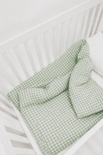 Little Mae & Co Green Gingham Crib Quilted BlanketEveretts Place