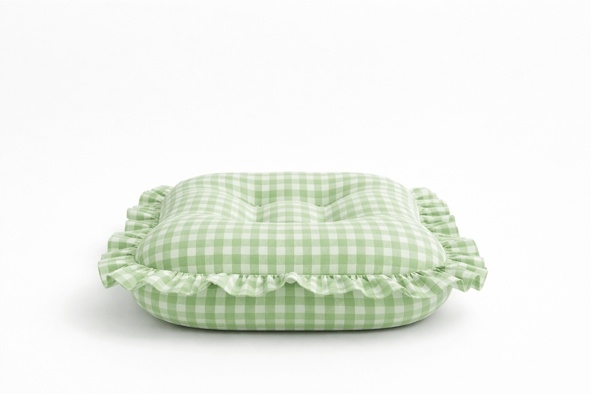 Little Mae & Co Green Gingham Ruffle Baby Lounger CoverEveretts Place