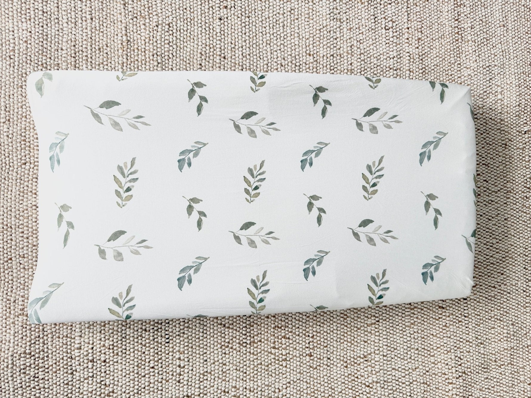 Harp Angel Boutique Green Leaves Bamboo Changing Pad Cover | Bassinet & Lounger Cover Everetts Place