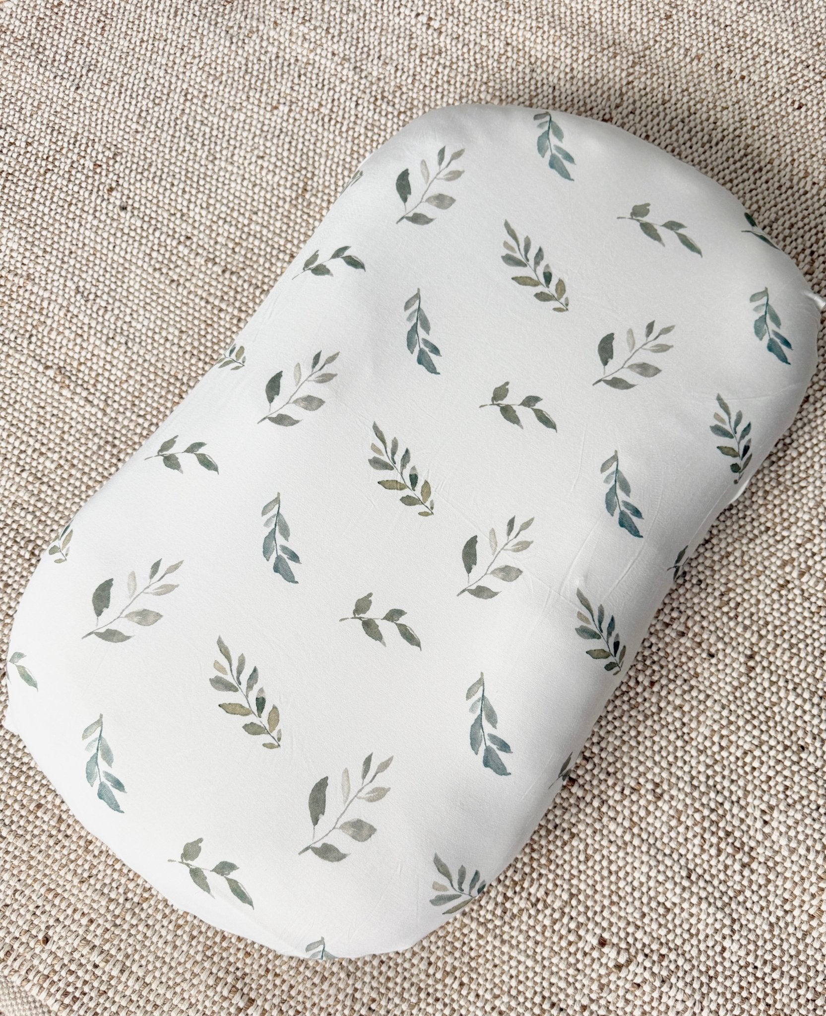 Harp Angel Boutique Green Leaves Bamboo Changing Pad Cover | Bassinet & Lounger Cover Everetts Place