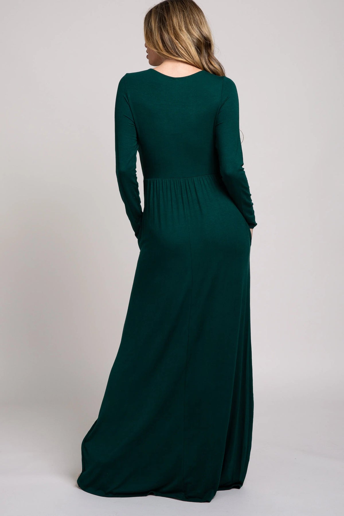 PinkBlush Green Long Sleeve Maxi Dress - 