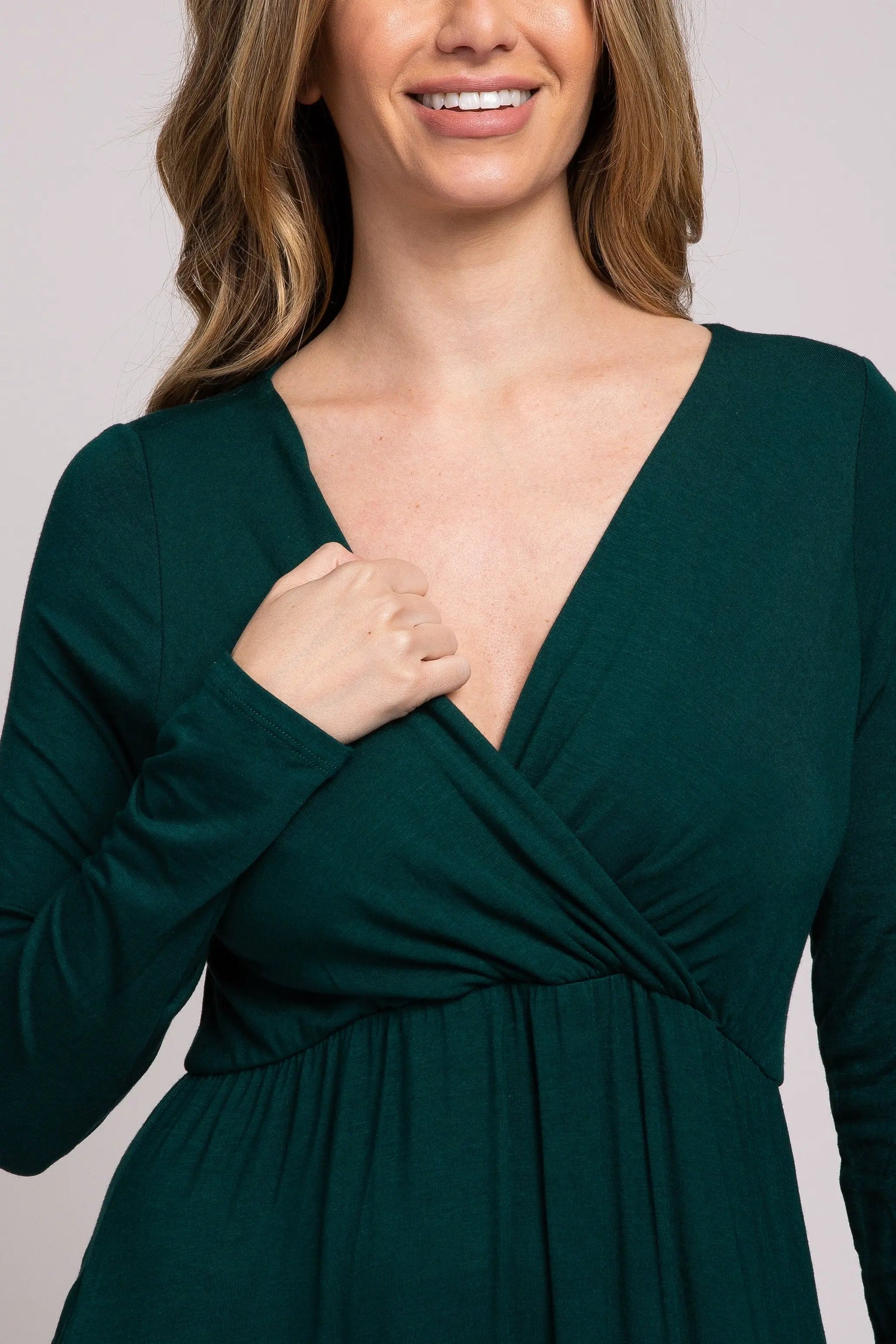 PinkBlush Green Long Sleeve Maxi Dress - 