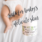 Green + Lovely Non-Nano Zinc Oxide Diaper Rash Cream tube with a gentle, natural design.