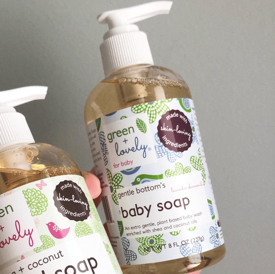 Green + Lovely SLS-Free Liquid Baby Soap with Lavender and Chamomile, gentle for sensitive skin
