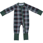 Mebie Baby Green Plaid Bamboo Zipper - 