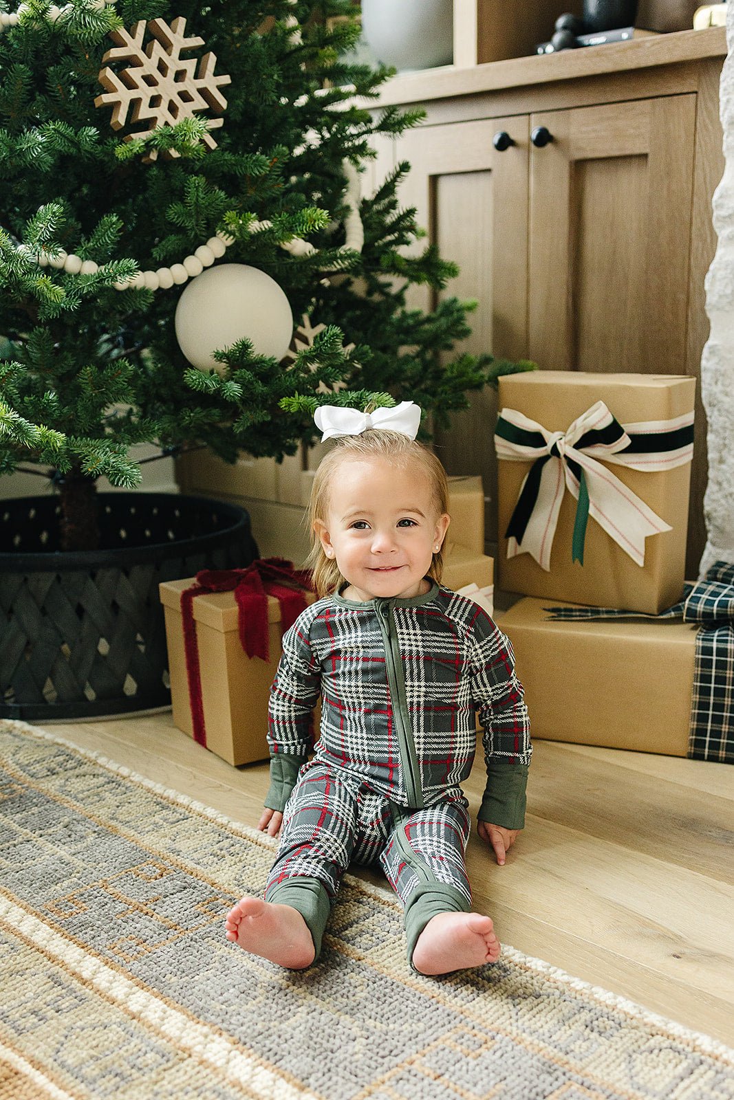 Mebie Baby Green Plaid Bamboo Zipper - 