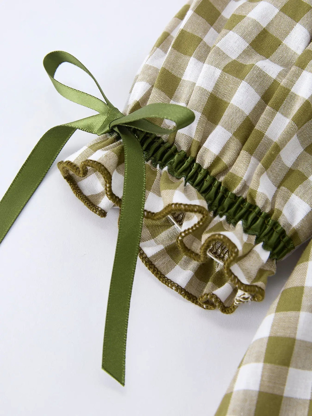 Rylee Faith Designs Green Plaid Fish Embroidered Baby Girls Smocked Dress - 