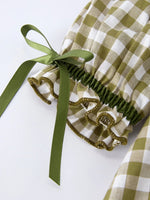 Rylee Faith Designs Green Plaid Fish Embroidered Baby Girls Smocked Dress - 