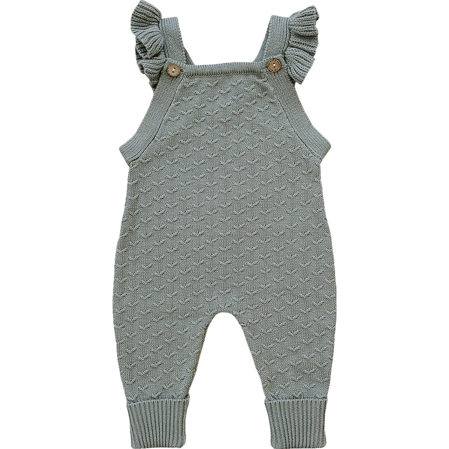 Green Ruffle Knit Overalls - Baby & Toddler Clothing, Overall, One-piece garment, Pattern, Clothing | Everetts Place