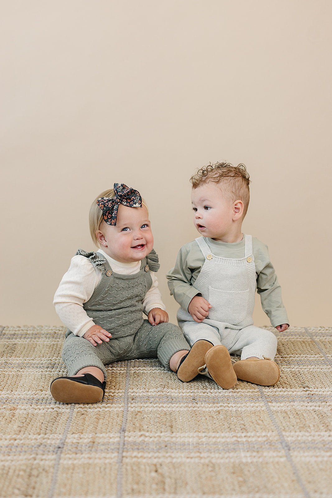 Mebie Baby Green Ruffle Knit Overalls - 