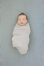 Mebie Baby Green Stripes Muslin Crib Sheet For Baby Bedding Soft Breathable Nursery - 