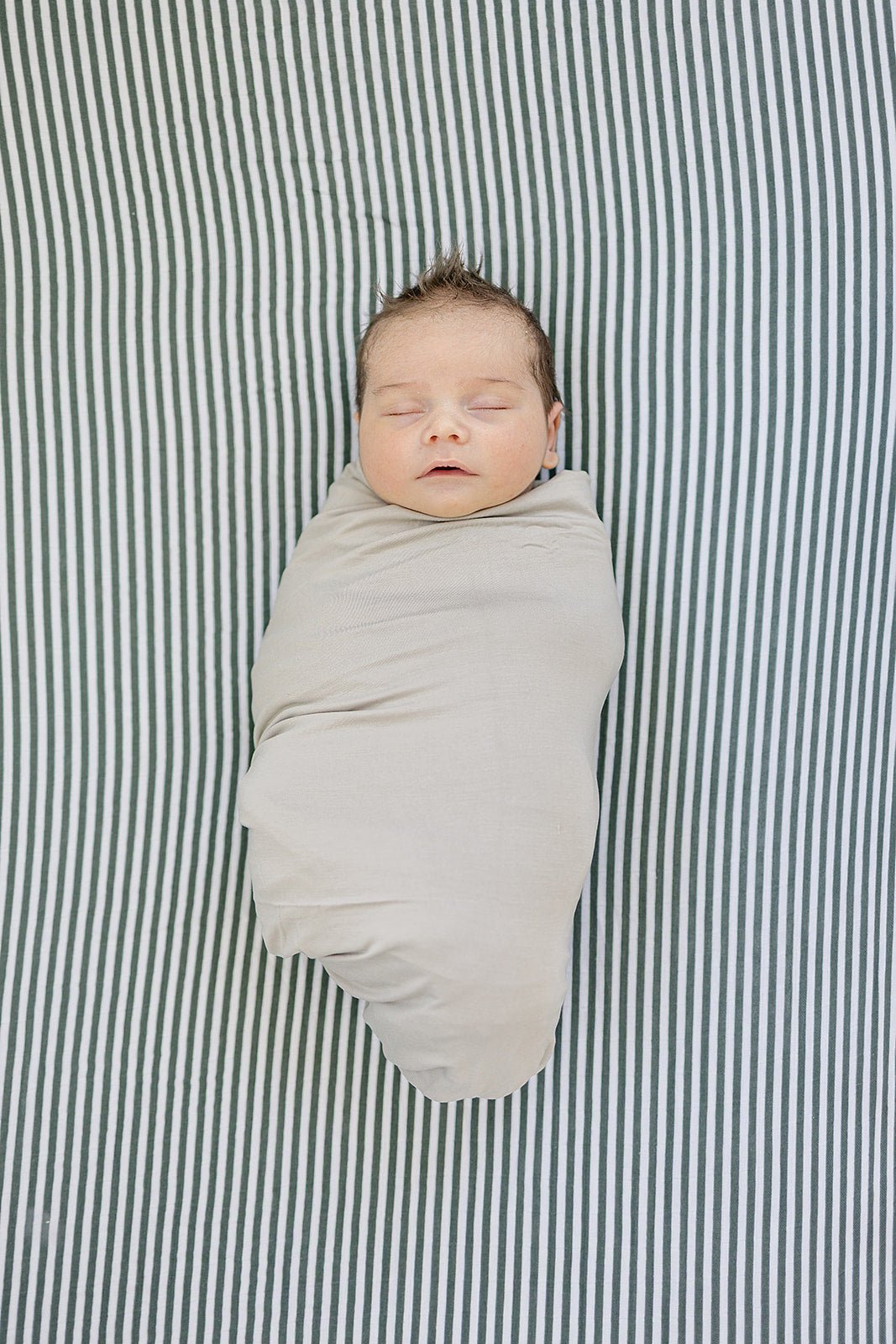 Mebie Baby Green Stripes Muslin Crib Sheet For Baby Bedding Soft Breathable Nursery - 