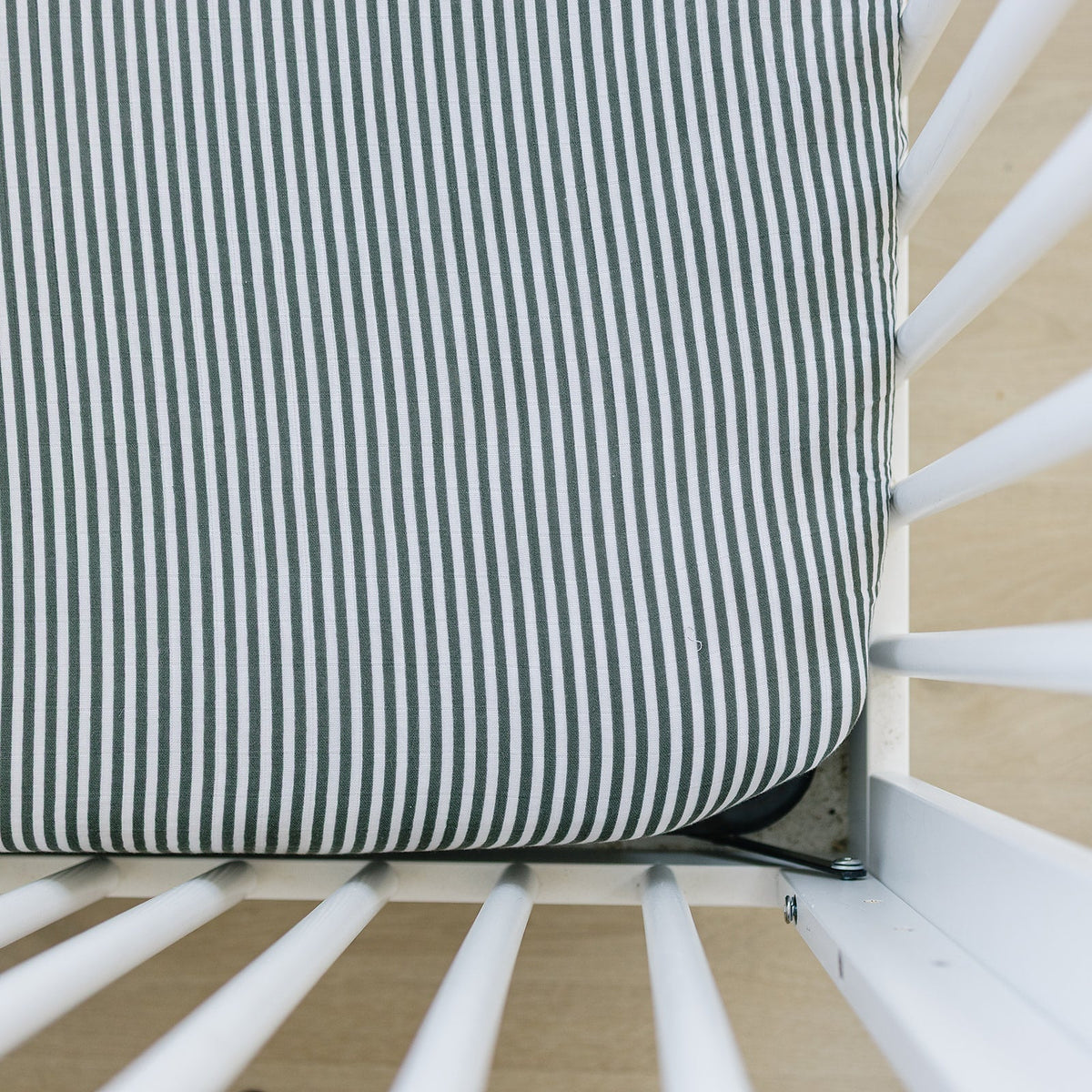 Mebie Baby Green Stripes Muslin Crib Sheet For Baby Bedding Soft Breathable Nursery - 
