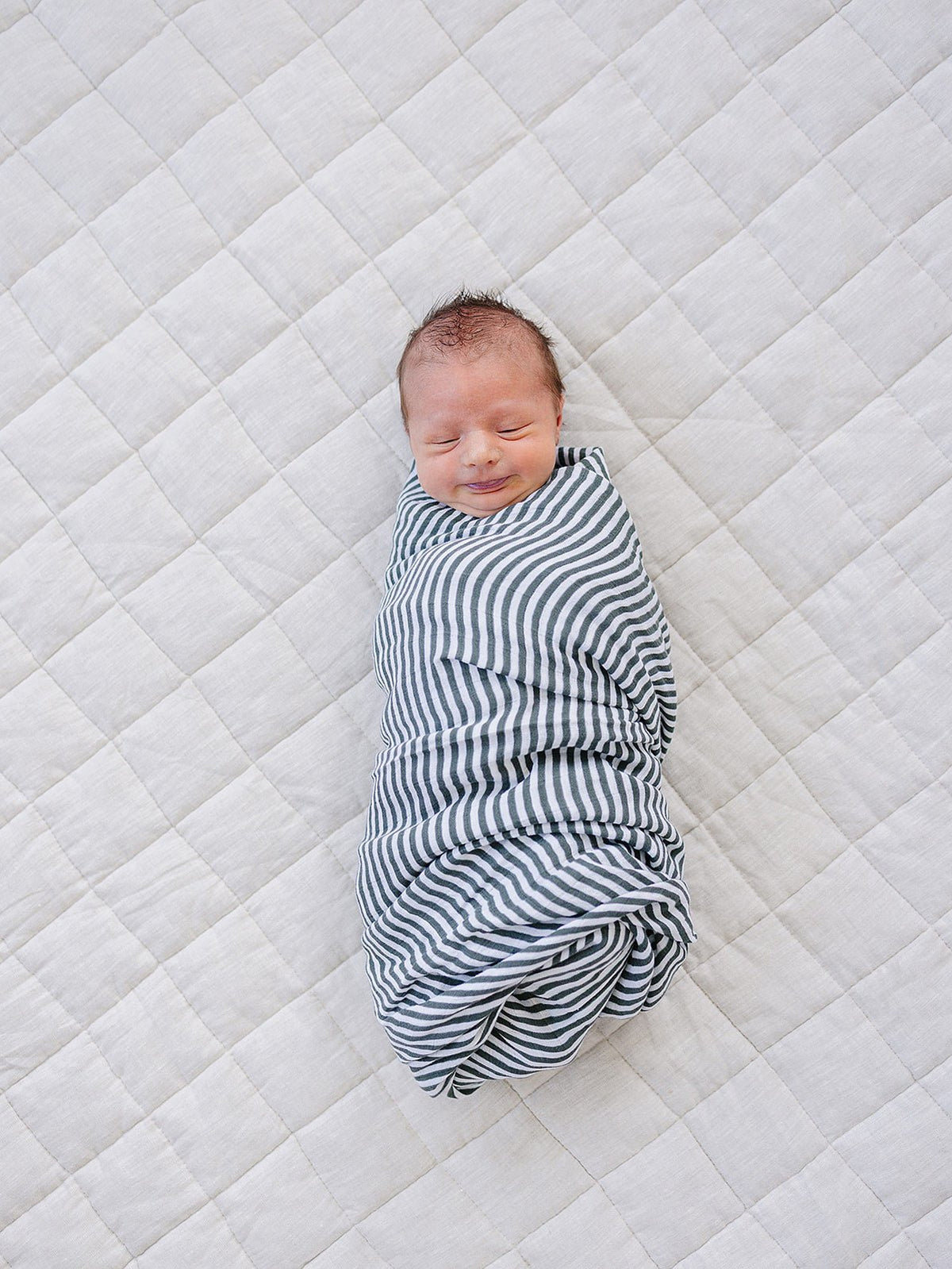 Mebie Baby Green Stripes Muslin Swaddle Blanket - 