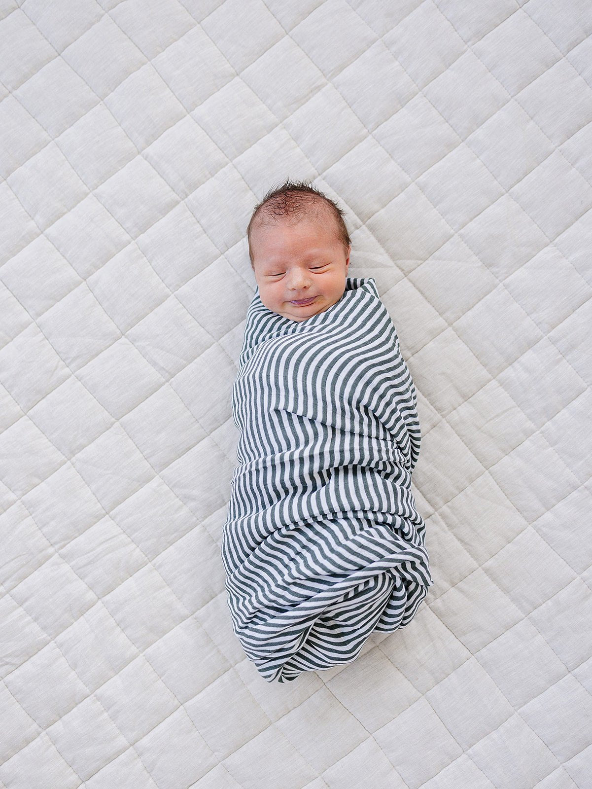 Mebie Baby Green Stripes Muslin Swaddle Blanket - 