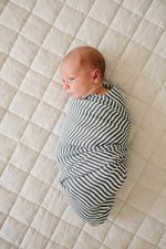 Mebie Baby Green Stripes Muslin Swaddle Blanket - 