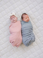 Mebie Baby Green Stripes Muslin Swaddle Blanket - 
