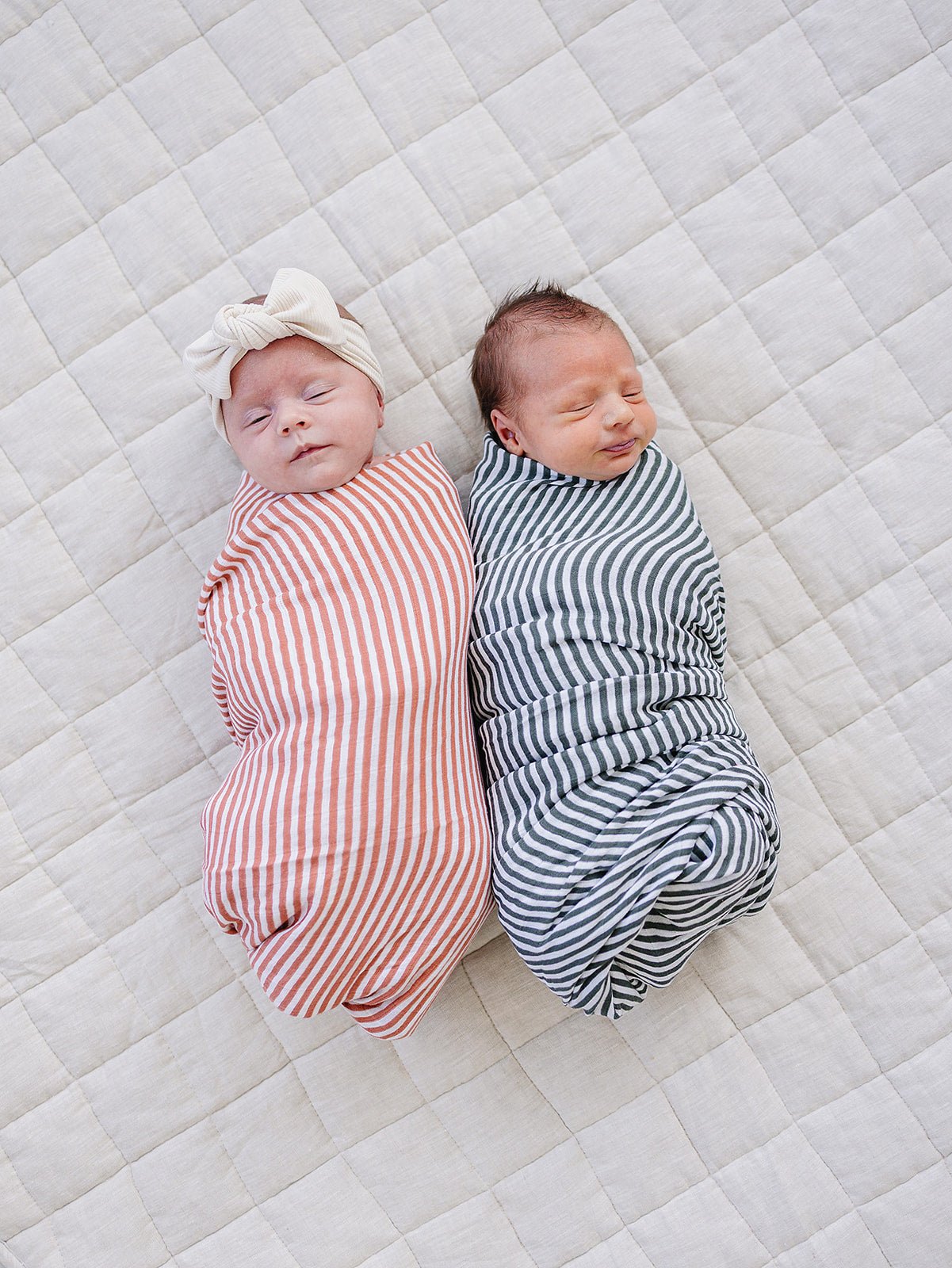 Mebie Baby Green Stripes Muslin Swaddle Blanket - 