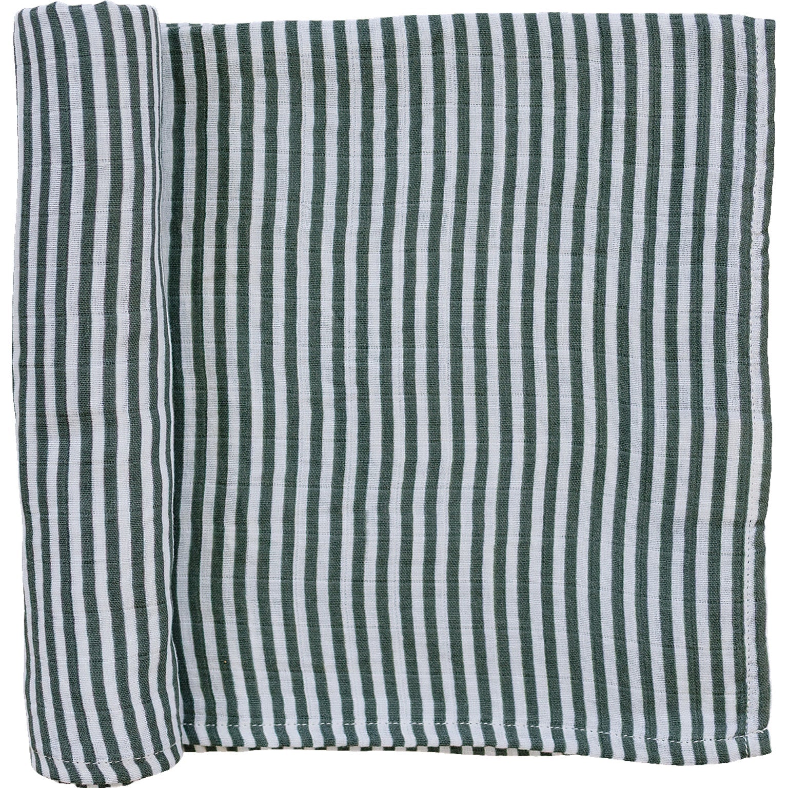 Green Stripes Muslin Swaddle Blanket - Textile, Linens, Woven fabric, Pattern, Scarf | Everetts Place