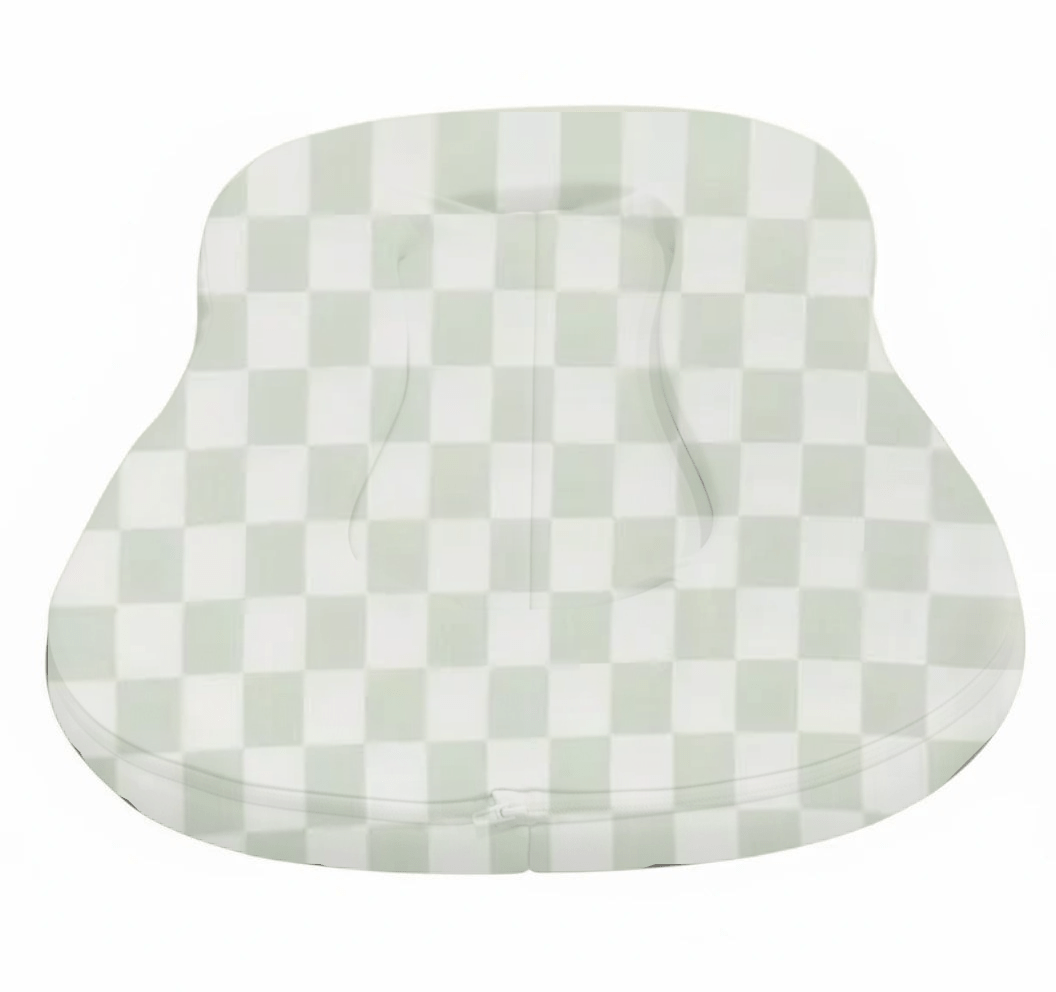 Little Mae & Co Green White Checkered New Lounger Curve Cover - 