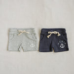 Mebie Baby Grey Anchor Pocket Shorts - 