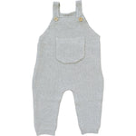 Mebie Baby Grey Knit Cotton Baby Overalls With Pocket Details 0 To 24 Months - 