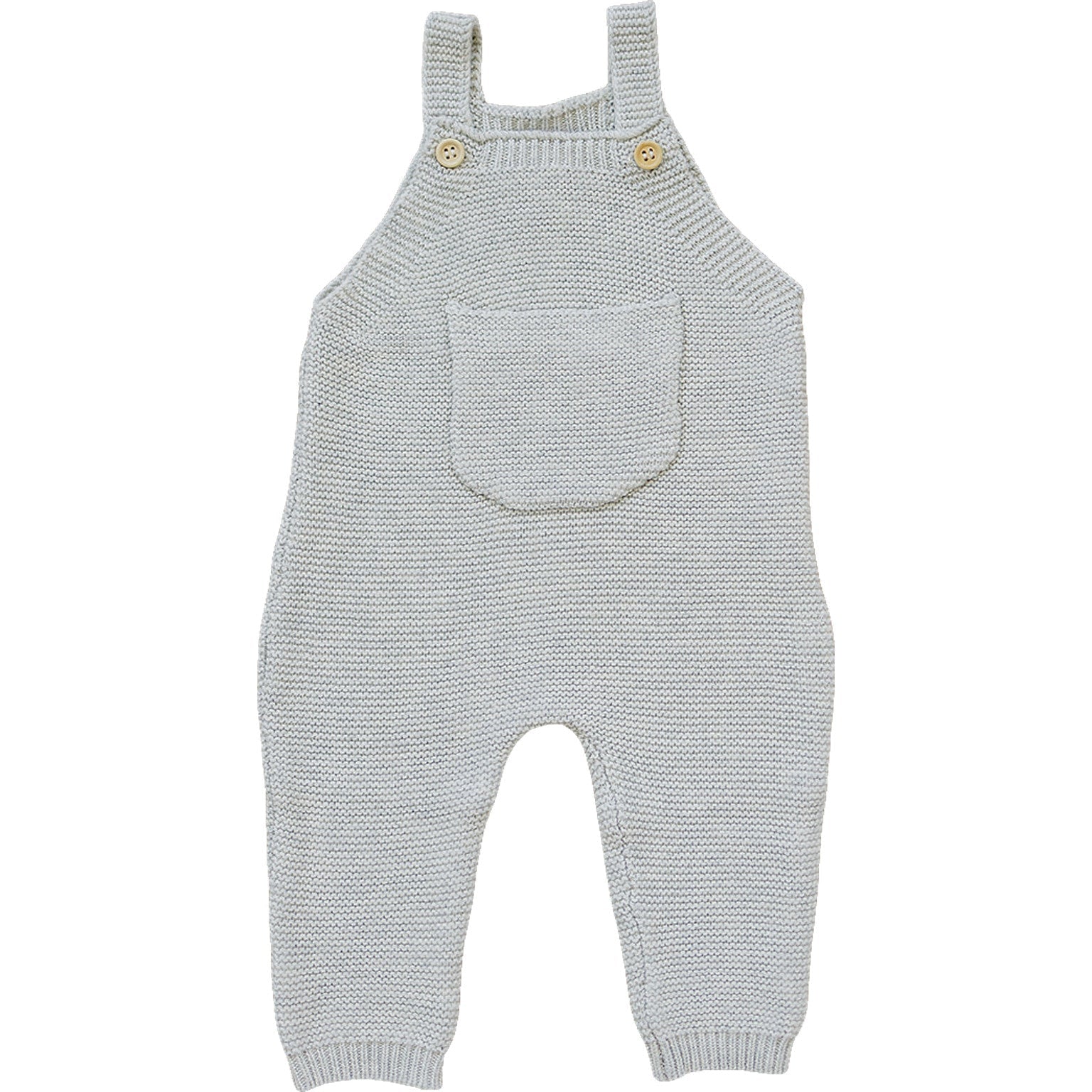Mebie Baby Grey Knit Cotton Baby Overalls With Pocket Details 0 To 24 Months - 