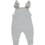 Mebie Baby Grey Knit Ruffle Overalls 100 Percent Cotton for Toddlers 0 to 2 Years - 