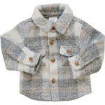 Grey Plaid Shacket - Button, Woolen, Wool, Natural material, Winter | Everetts Place