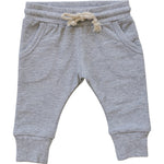Mebie Baby Grey Pocket Joggers For Kids With Elastic Waistband Drawstring - 