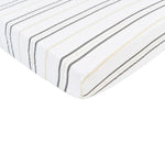 Newcastle Classics Natural Cotton Muslin Crib Sheet with Grey Stripes for Baby Comfort - Furniture > Baby & Toddler Furniture > Crib & Toddler Bed Accessories Cotton Crib Sheet