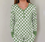 DREAM BIG LITTLE CO Grinch Checkers Bamboo Womens Dream Top With Front Snaps For BreastfeedingEveretts Place