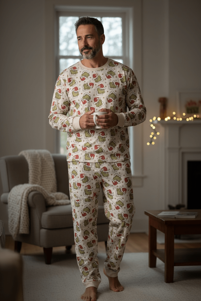 Dreamlet Grinchy Cheer (Men's Long Sleeve PJ) - 